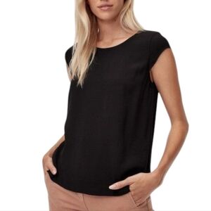 Aritzia Wilfred Juliger Blouse Black Women Large Lightweight Draped